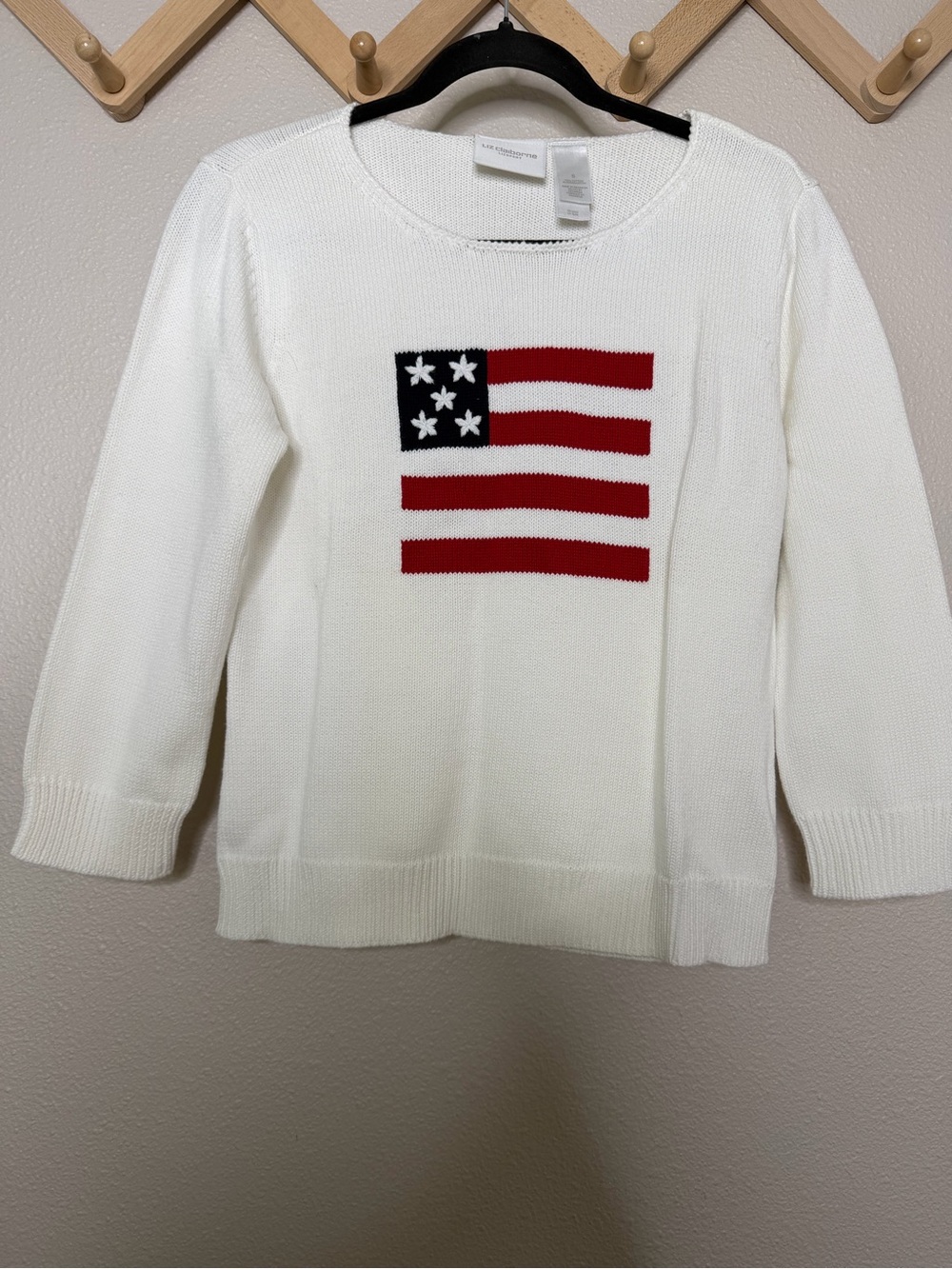 Liz Claiborne American Flag Sweater Sz S